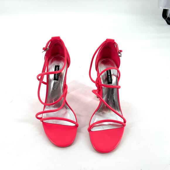 Nine West Maer Block Heels 8.5 NWOT Sandals Barbie Party Glam Cocktail - Picture 7 of 7